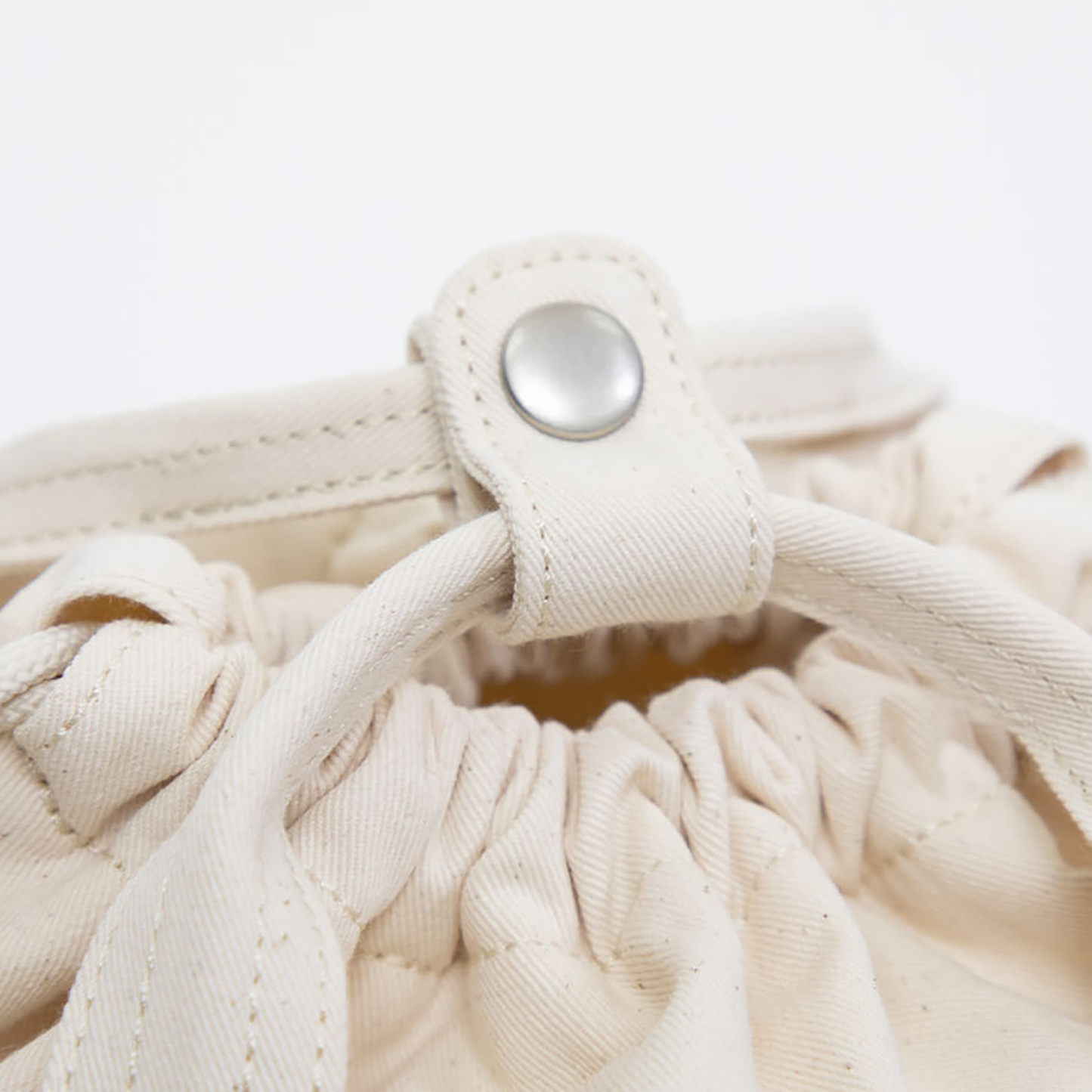 Macaroon Mini Drawstring Organic Cotton Series Beige Backpack