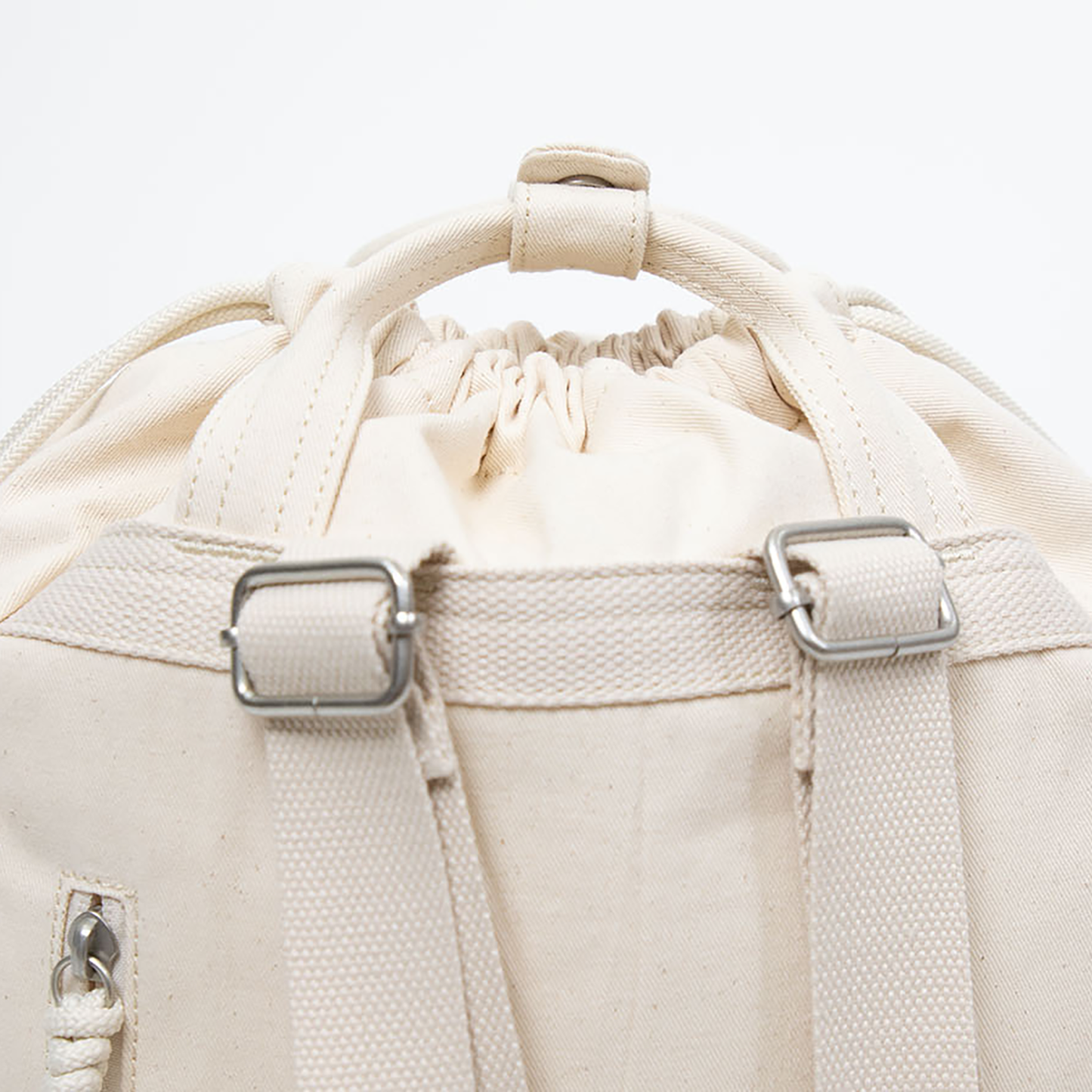 Macaroon Mini Drawstring Organic Cotton Series Beige Backpack