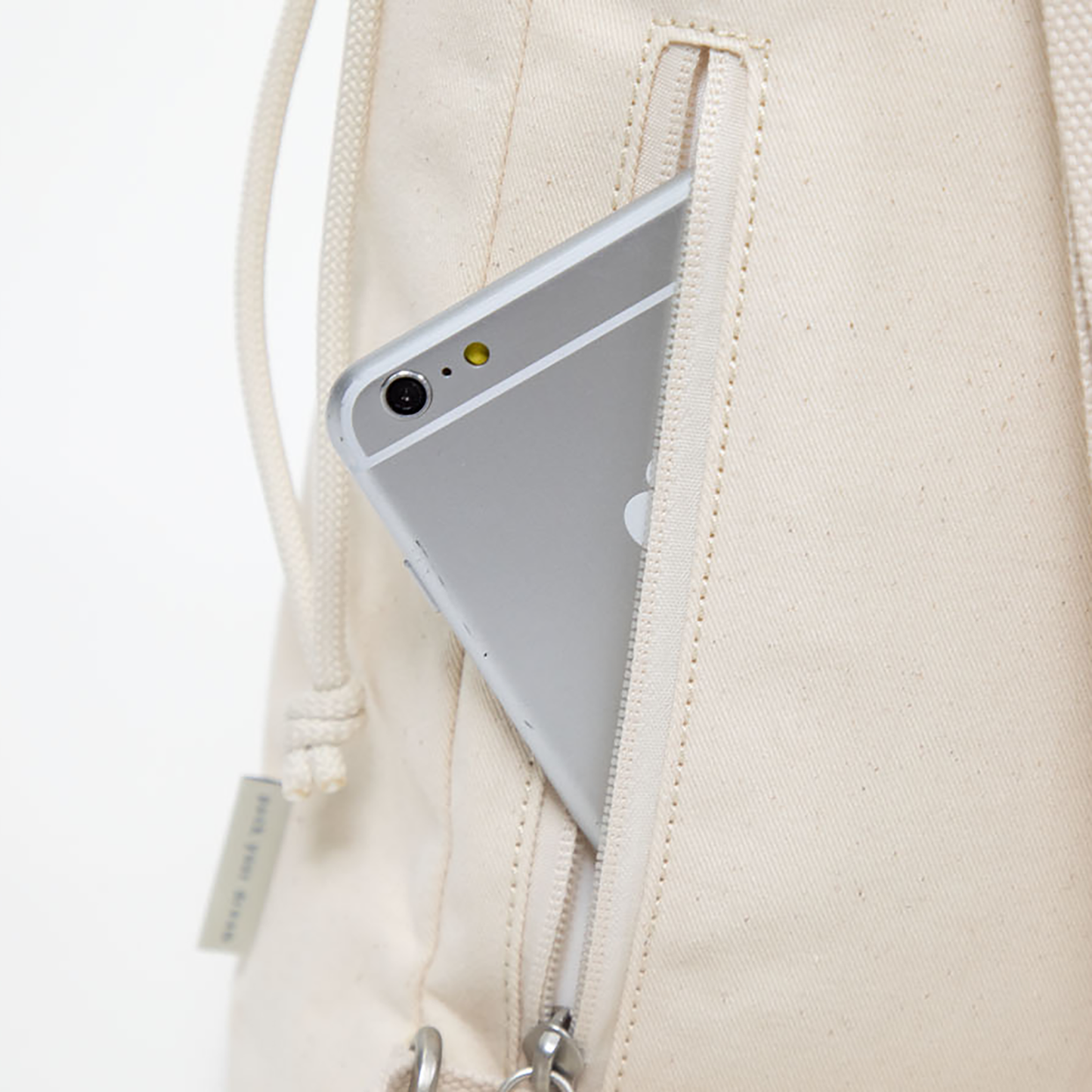 Macaroon Mini Drawstring Organic Cotton Series Beige Backpack
