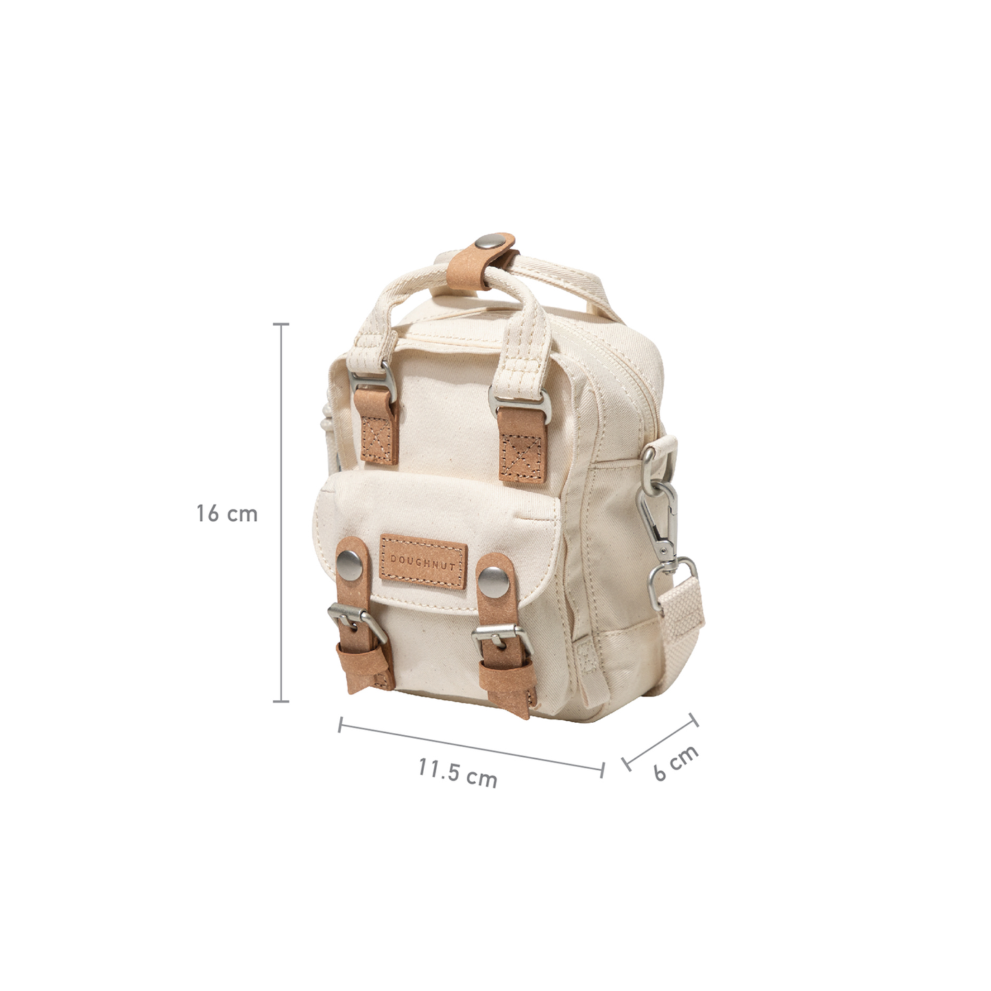 Macaroon Tiny Organic Cotton Series Beige Crossbody Bag